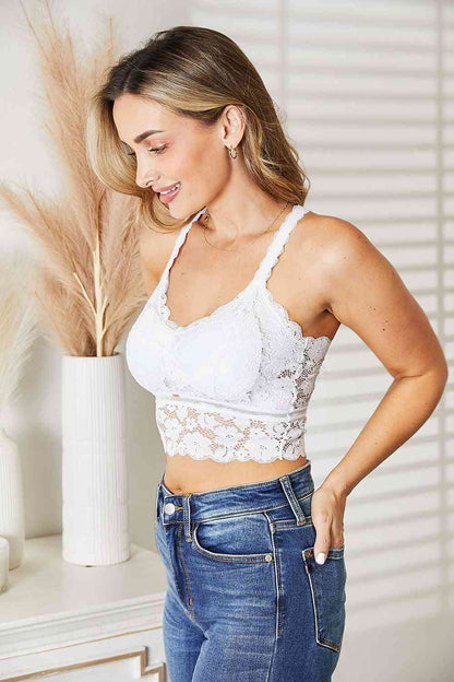 JadyK Full Size Crisscross Lace Bralette