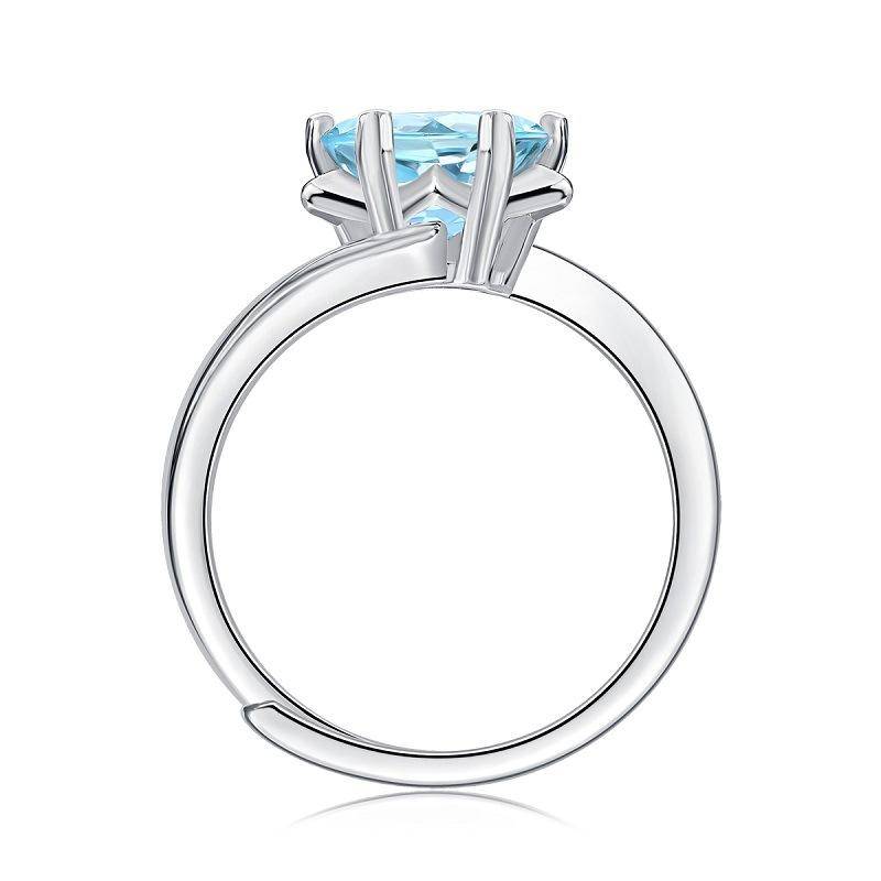 Topaz Crown-Shaped 925 Sterling Silver Adjustable Rings