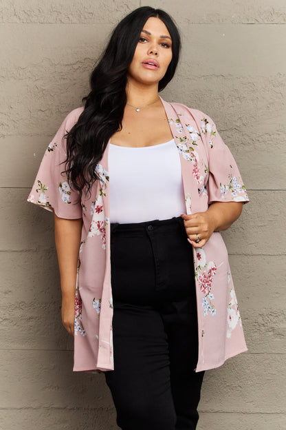 Justin Taylor Aurora Rose Floral Kimono