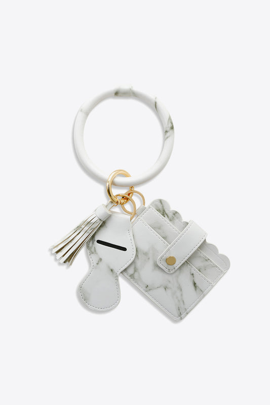 PU Wristlet Keychain with Card Holder