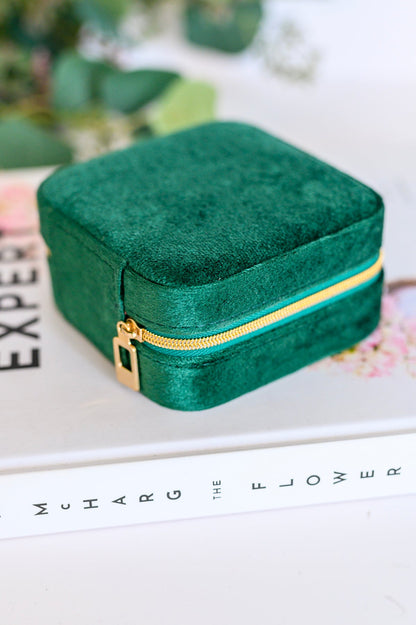 Kept and Carried Velvet Jewlery Box in Green