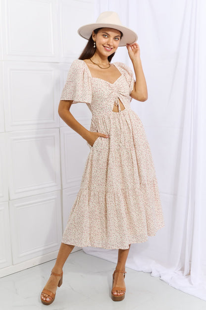 HEYSON Let It Grow Full Size Floral Tiered Ruffle Midi Dress