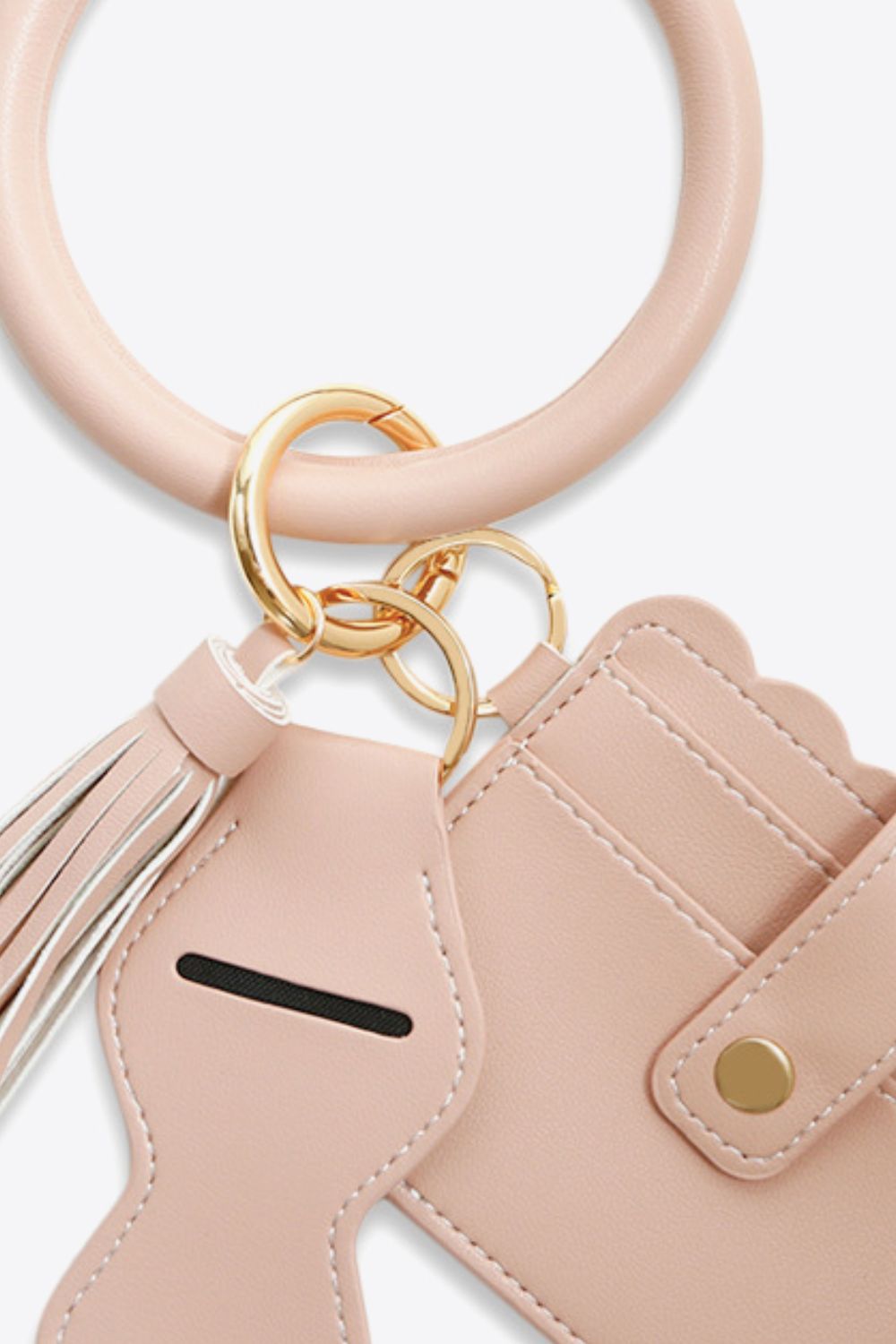 PU Wristlet Keychain with Card Holder